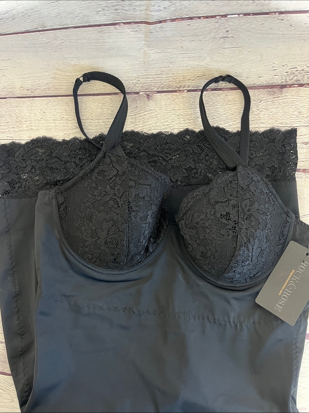 Black Lace Bustier Shaping Slip - Women's Intimates